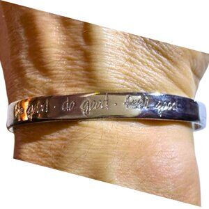 NEW Samantha Faye Silver Cuff Bracelet | "Be Good Do Good Feel Good" Inspiration